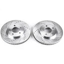 PowerStop Evolution Drilled Slotted Rotors Pair Front For Ford Mustang