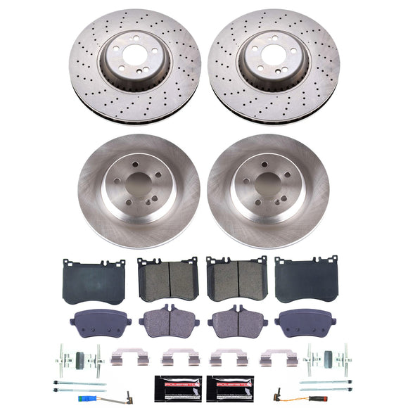 PowerStop OE Stock Replacement Low-Dust Ceramic Brake Pad and Rotor Kit