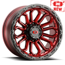 17x8 Vision 405 Korupt Red Black Lip 5x127 5x5 ET30 Wheel Rim