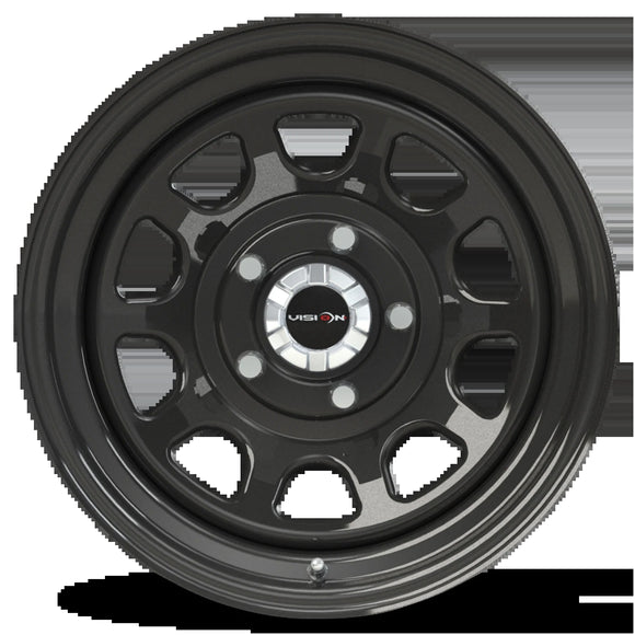 16x7 Vision 84H D Window Gloss Black 5x114.3 5x4.5 ET0 Wheel Rim