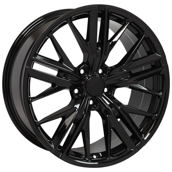 20" Replica Wheel CV25 Fits Chevrolet Camaro ZL1 Rim 20x9.5 Black Wheel