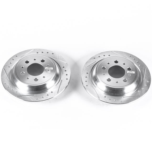 PowerStop Evolution Drilled Slotted Rotors Pair Rear For Volvo V70