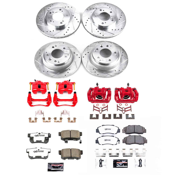 PowerStop Z26 Street Performance Ceramic Brake Pad, Drilled Slotted Rotor, and C