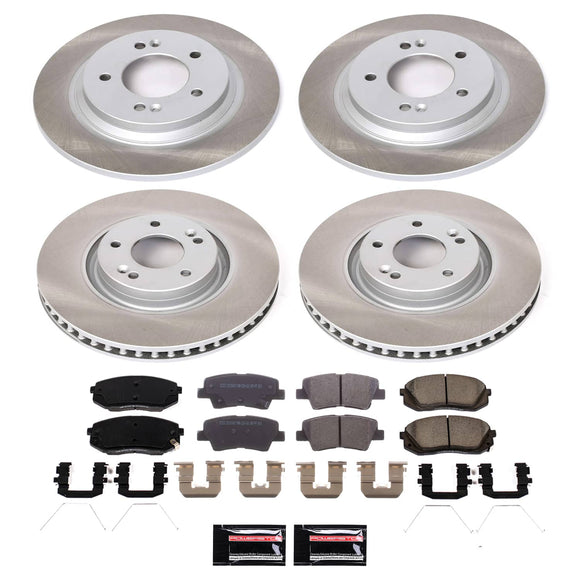 PowerStop Semi-Coated Rotor and Low-Dust Ceramic Brake Pad Kit