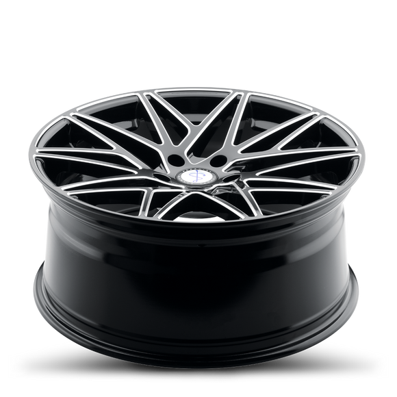 20x9 Sapphire Luxury Alloys SX05-05 Gloss Black and Milled 5x115 ET35 CB73 Wheel