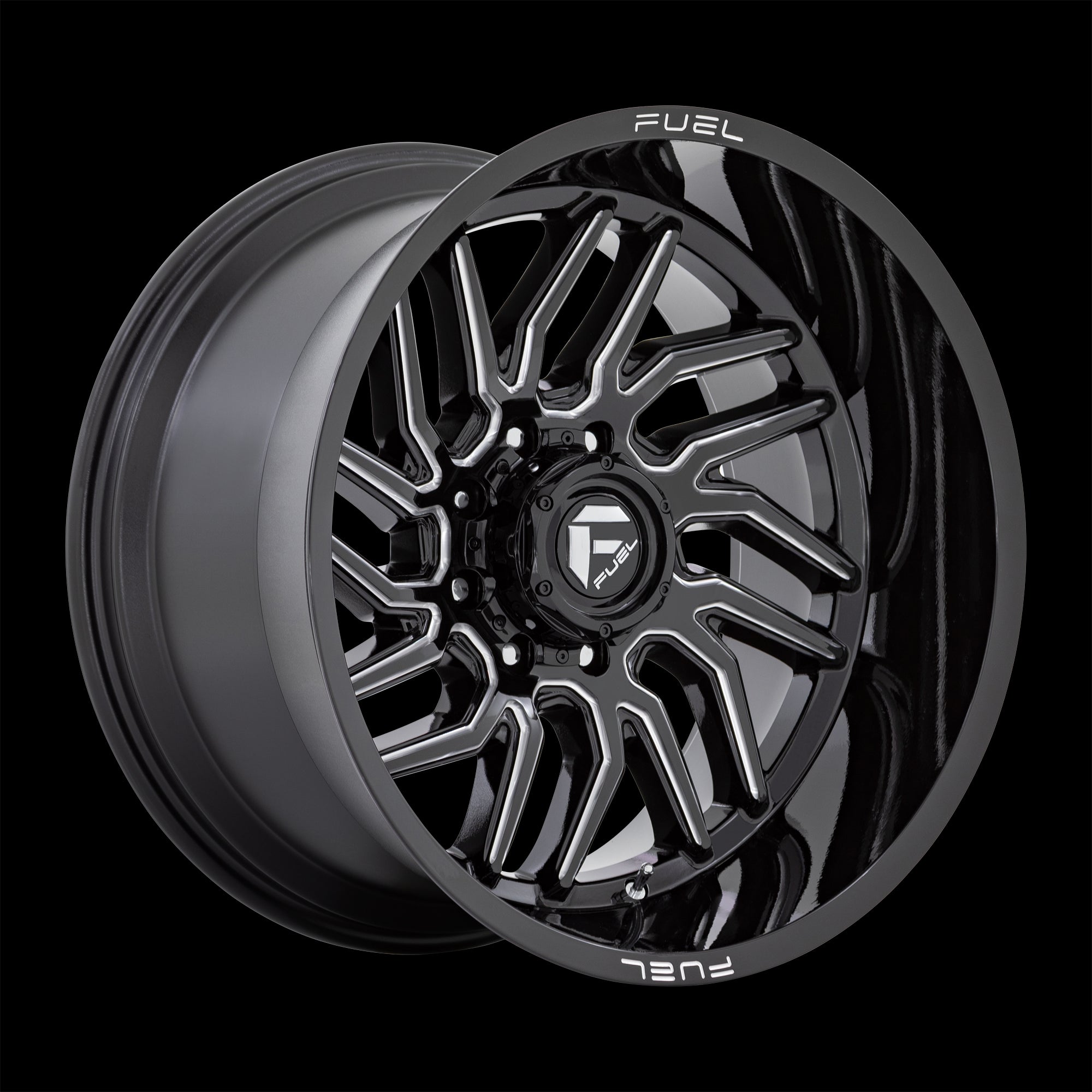 22X12 Fuel D807 HURRICANE Gloss Black Milled 5X127 ET-44 wheel/rim