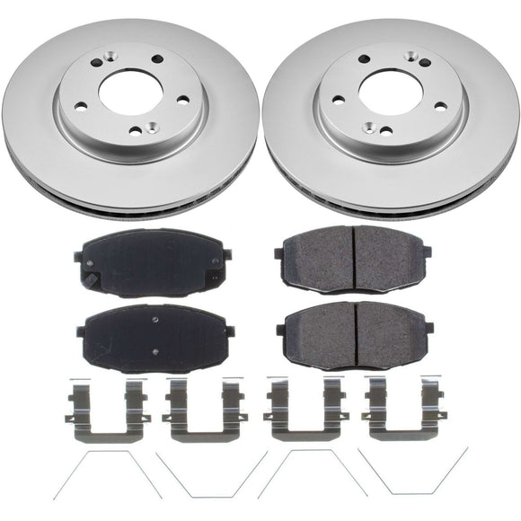PowerStop Genuine Geomet Coated Rotor and Low-Dust Ceramic Brake Pad Kit