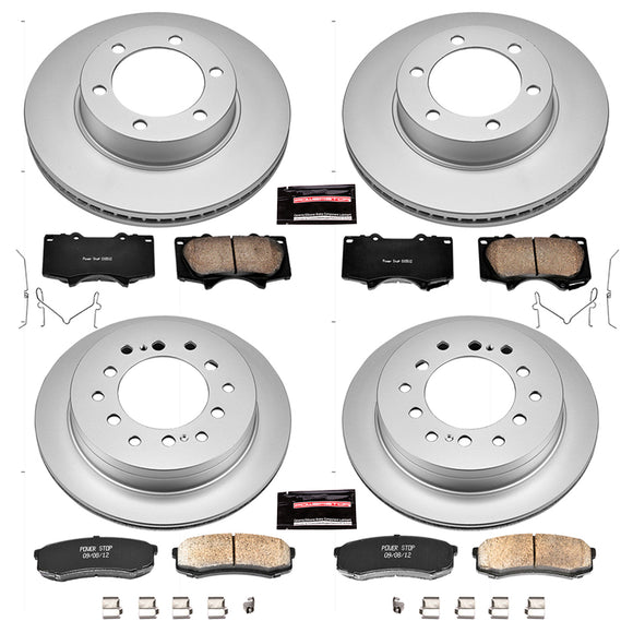 PowerStop Genuine Geomet Coated Rotor and Low-Dust Ceramic Brake Pad Kit
