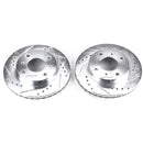 PowerStop Evolution Drilled Slotted Rotors Pair Front For Nissan 240SX