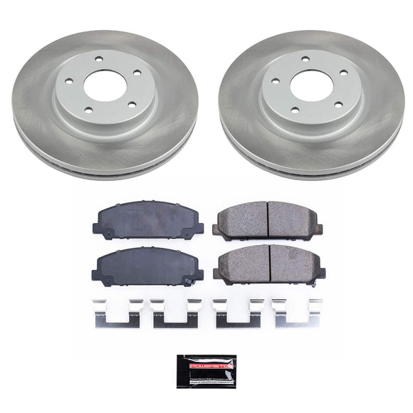 PowerStop Semi-Coated Rotor and Low-Dust Ceramic Brake Pad Kit