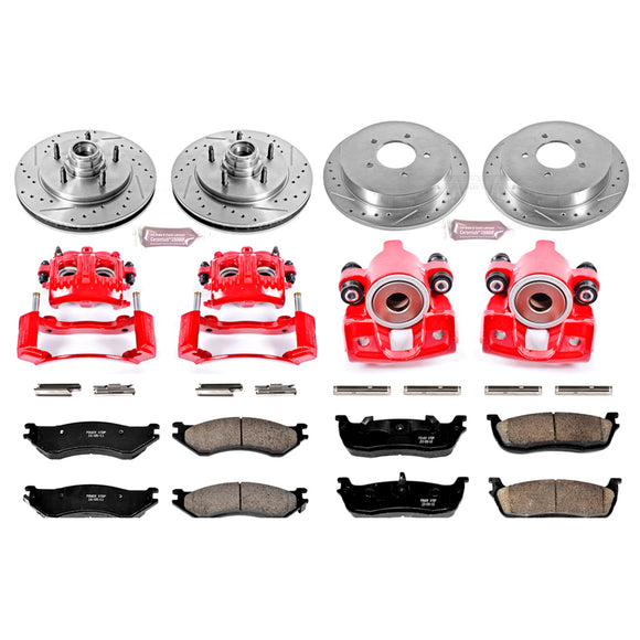 PowerStop Z23 Daily Driver Carbon-Fiber Ceramic Pads Drilled & Slotted Rotor & C