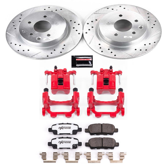 PowerStop Z26 Street Performance Ceramic Brake Pad, Drilled Slotted Rotor, and C