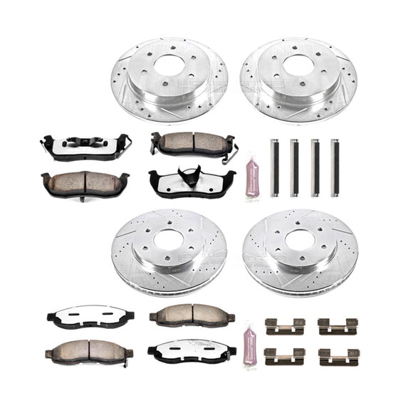 PowerStop Z36 Carbon-Fiber Ceramic Brake Pad with Drilled and Slotted Rotor Kit