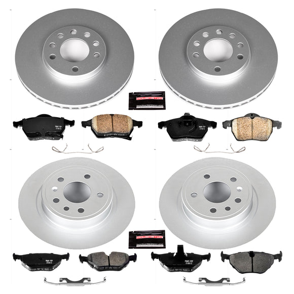 PowerStop Genuine Geomet Coated Rotor and Carbon-Fiber Ceramic Brake Pad Kit
