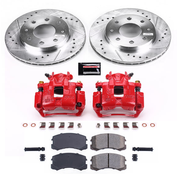 PowerStop Z23 Daily Driver Carbon-Fiber Ceramic Pads Drilled & Slotted Rotor & C