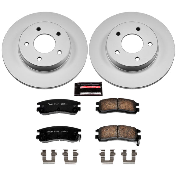 PowerStop Genuine Geomet Coated Rotor and Low-Dust Ceramic Brake Pad Kit