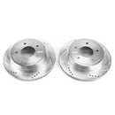 PowerStop Evolution Drilled Slotted Rotors Pair Rear For Ford E-150 Club Wagon