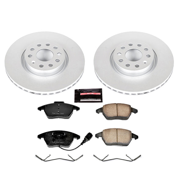 PowerStop Genuine Geomet Coated Rotor and Carbon-Fiber Ceramic Brake Pad Kit
