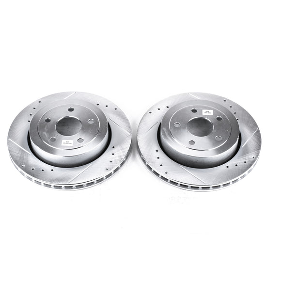 PowerStop Evolution Drilled Slotted Rotors Pair Rear For Jeep GrCherokee