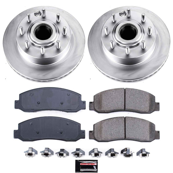 PowerStop Genuine Geomet Coated Rotor and Low-Dust Ceramic Brake Pad Kit