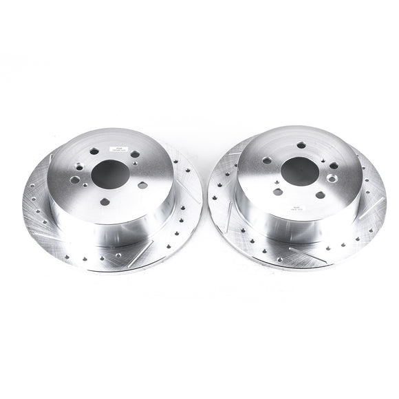 PowerStop Evolution Drilled Slotted Rotors Pair Rear For Toyota Venza