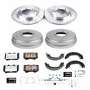 PowerStop Z36 Ceramic Brake Pads with Drilled Slotted Rotors and Drum Shoe Kit