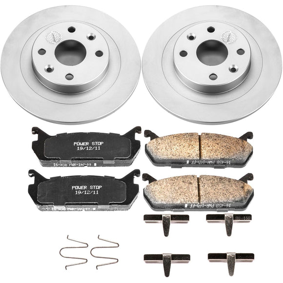 PowerStop Genuine Geomet Coated Rotor and Low-Dust Ceramic Brake Pad Kit