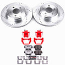 PowerStop Z26 Street Performance Ceramic Brake Pad, Drilled Slotted Rotor, and C