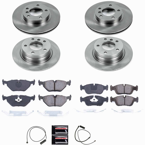 PowerStop OE Stock Replacement Low-Dust Ceramic Brake Pad and Rotor Kit