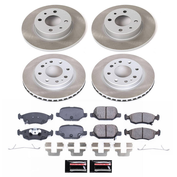 PowerStop Semi-Coated Rotor and Low-Dust Ceramic Brake Pad Kit