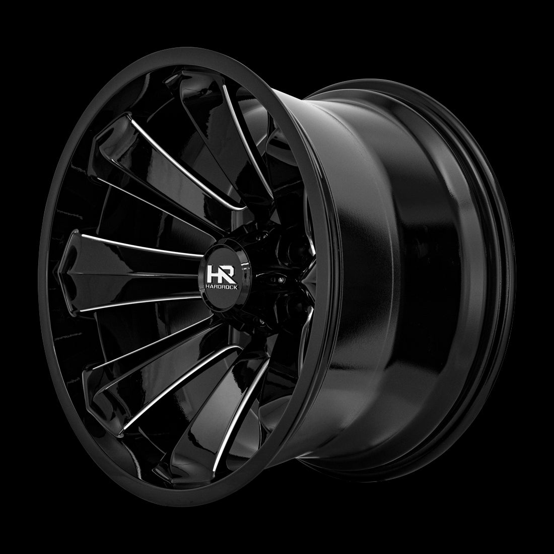 20x12 Hardrock Xplosive Xposed Gloss Black Milled 6x139.7 ET-44 wheel/rim