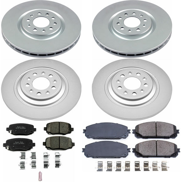 PowerStop Genuine Geomet Coated Rotor and Low-Dust Ceramic Brake Pad Kit