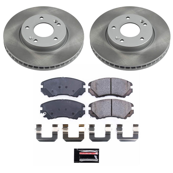 PowerStop Semi-Coated Rotor and Low-Dust Ceramic Brake Pad Kit