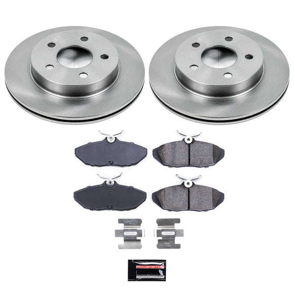 PowerStop OE Stock Replacement Low-Dust Ceramic Brake Pad and Rotor Kit