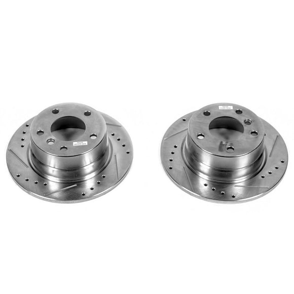 PowerStop Evolution Drilled And Slotted Rotors Pair Rear For BMW Z4