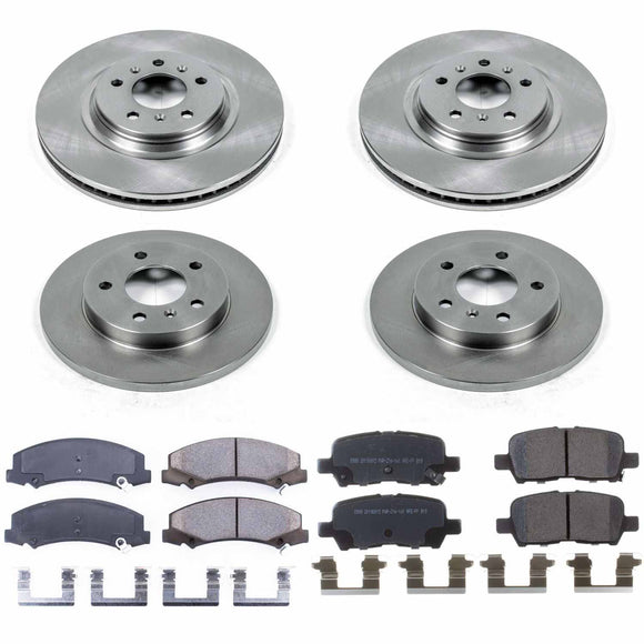 PowerStop OE Stock Replacement Low-Dust Ceramic Brake Pad and Rotor Kit