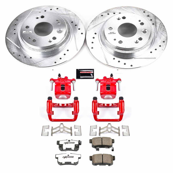 PowerStop Z26 Street Performance Ceramic Brake Pad, Drilled Slotted Rotor, and C