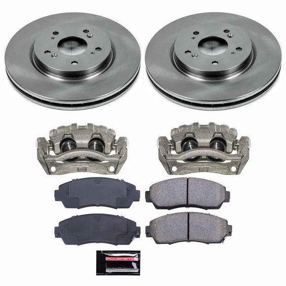 PowerStop OE Stock Replacement Low-Dust Ceramic Brake Pad, Rotor and Caliper Kit