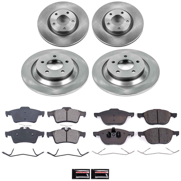 PowerStop OE Stock Replacement Low-Dust Ceramic Brake Pad and Rotor Kit
