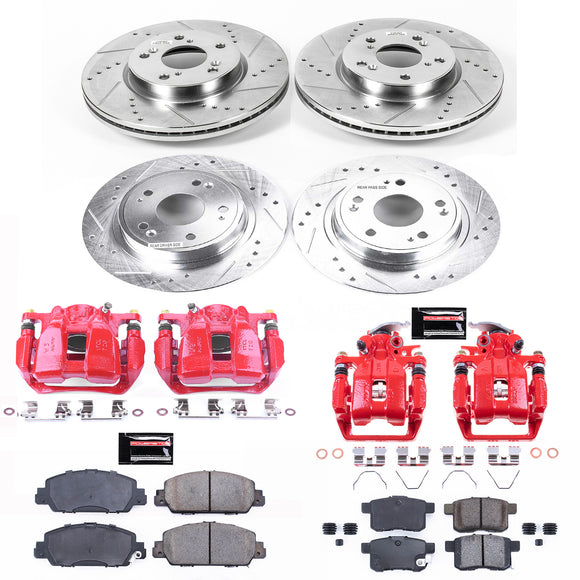 PowerStop Z23 Daily Driver Carbon-Fiber Ceramic Pads Drilled & Slotted Rotor & C