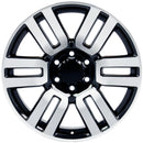 20" Replica Wheel TY10 Fits Toyota 4Runner Rim 20x7 Black Mach'd Wheel