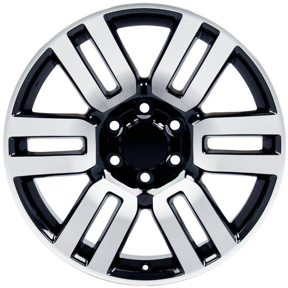 20" Replica Wheel TY10 Fits Toyota 4Runner Rim 20x7 Black Mach'd Wheel
