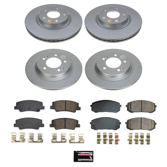 PowerStop Genuine Geomet Coated Rotor and Low-Dust Ceramic Brake Pad Kit