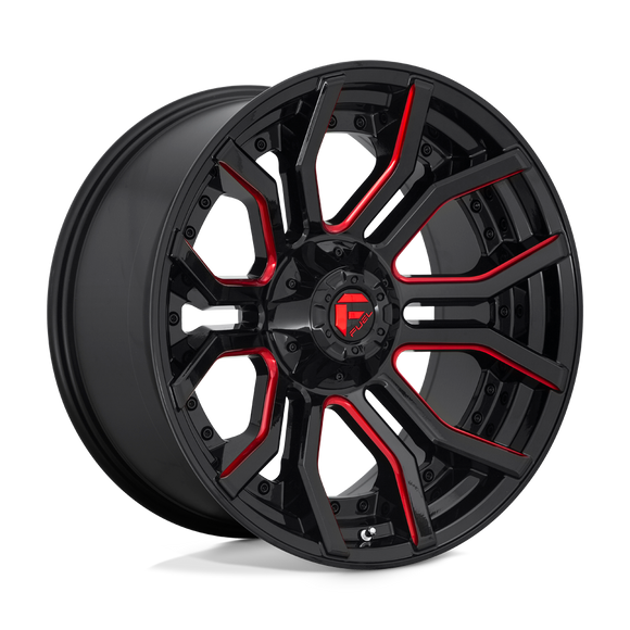 20x10 Fuel Off-Road D712 Rage Gloss Black Red Tinted Clear 6x135 ET-18 Wheel