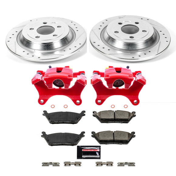 PowerStop Z23 Daily Driver Carbon-Fiber Ceramic Pads Drilled & Slotted Rotor & C