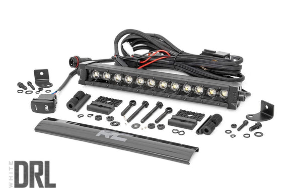 Rough Country Black Series LED Light Bar Cool White DRL12" For Single Row