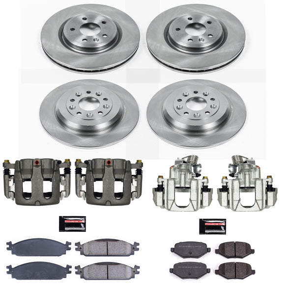 PowerStop OE Stock Replacement Low-Dust Ceramic Brake Pad, Rotor and Caliper Kit