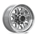 18x9 Black Rhino BR032 Echo Gloss Silver Machined Face 8x180 ET12 CB124.2 Wheel