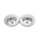 PowerStop Evolution Drilled Slotted Rotors Pair Front For Cadillac DeVille