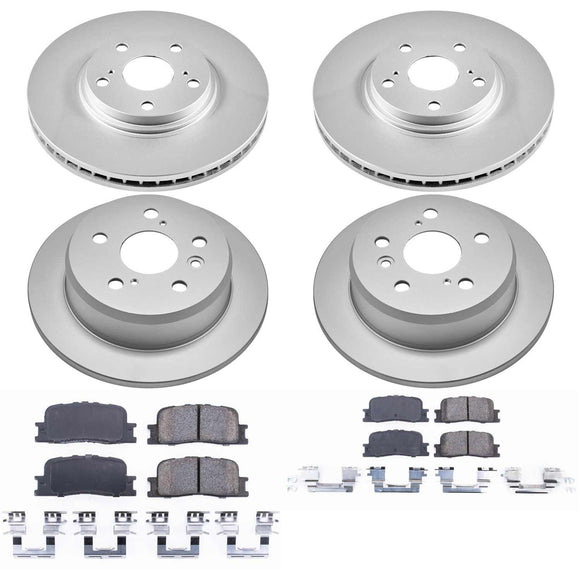 PowerStop Genuine Geomet Coated Rotor and Low-Dust Ceramic Brake Pad Kit